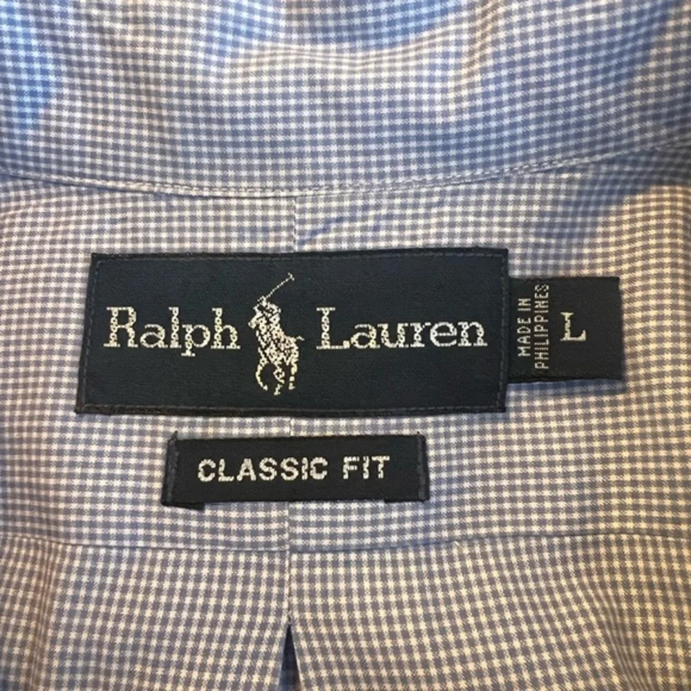 Polo Ralph Lauren Classic Fit Blue Gingham Pink Pony Short‎ Sleeve Shirt Men L